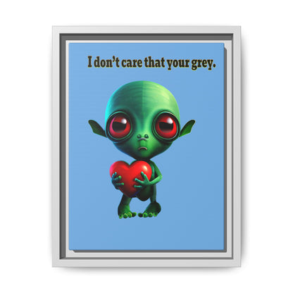 I don't care that your grey - framed canvas art (light blue)