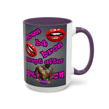 hoes b4 bros - Accent Mug (grey-light grey)