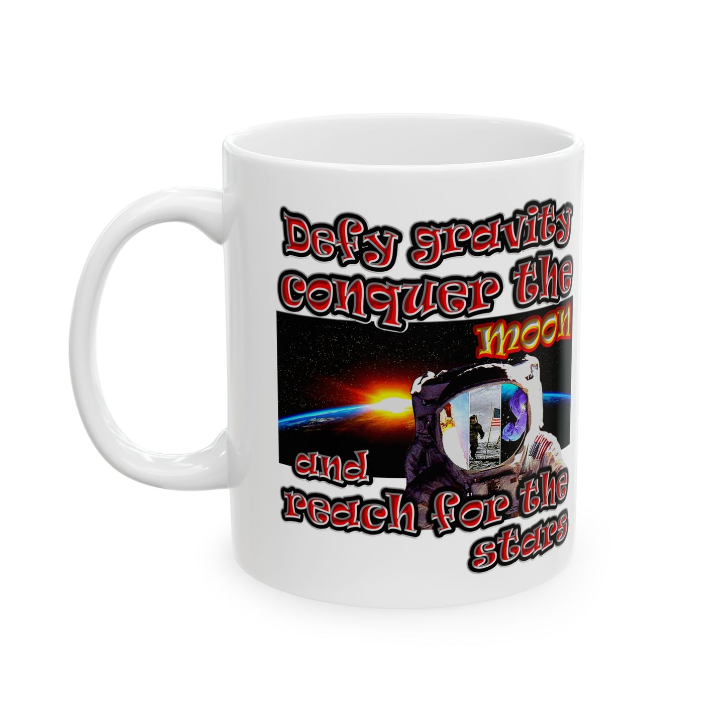 defy conquer reach - White Mug (white)