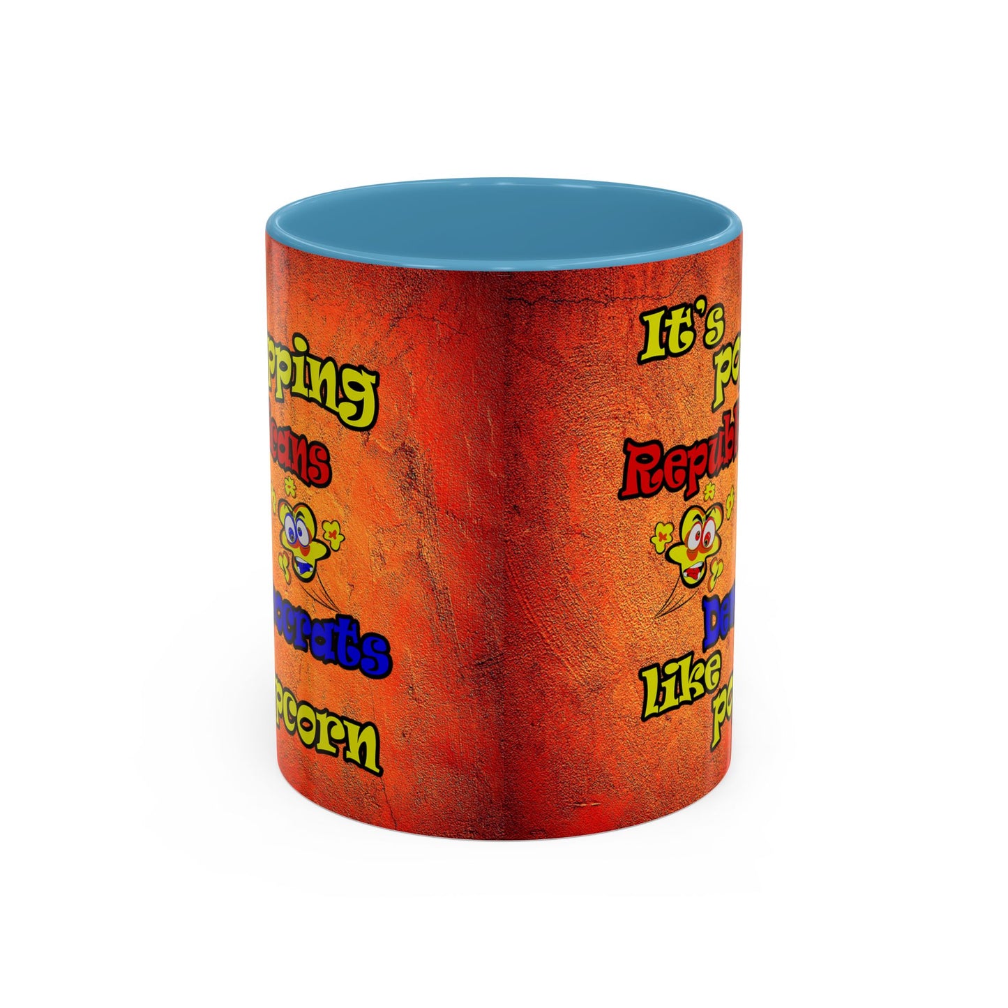 popping like popcorn - Accent Mug (burnt orange)