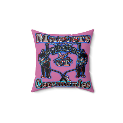 em cee squared - Spun Polyester Square Pillow - (light pink)