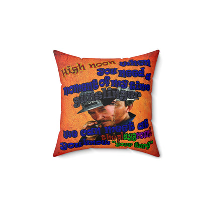 high noon - Faux Suede Square Pillow - (burnt orange)