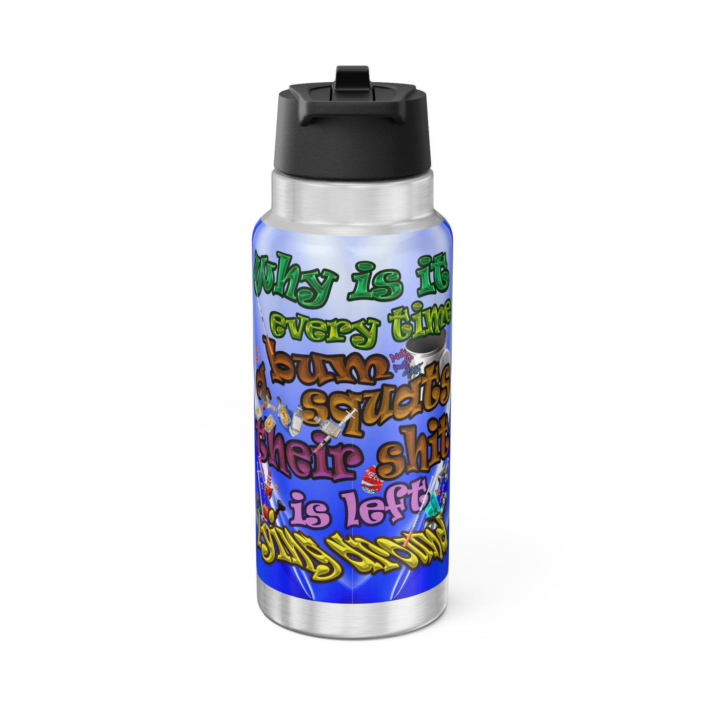 the bum's shit - Gator Tumbler, 32oz (blue-white wave)