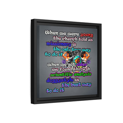 doggystyle - framed canvas art (grey-light grey)
