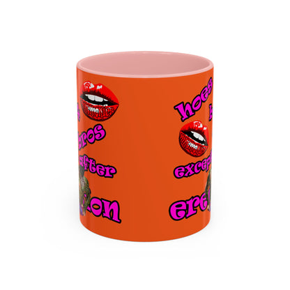 hoes b4 bros - Accent Mug (orange)