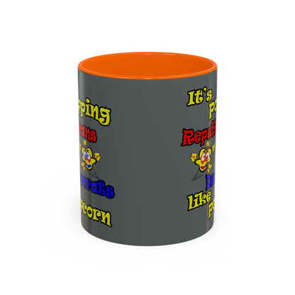 popping like popcorn - Accent Mug (dark grey)