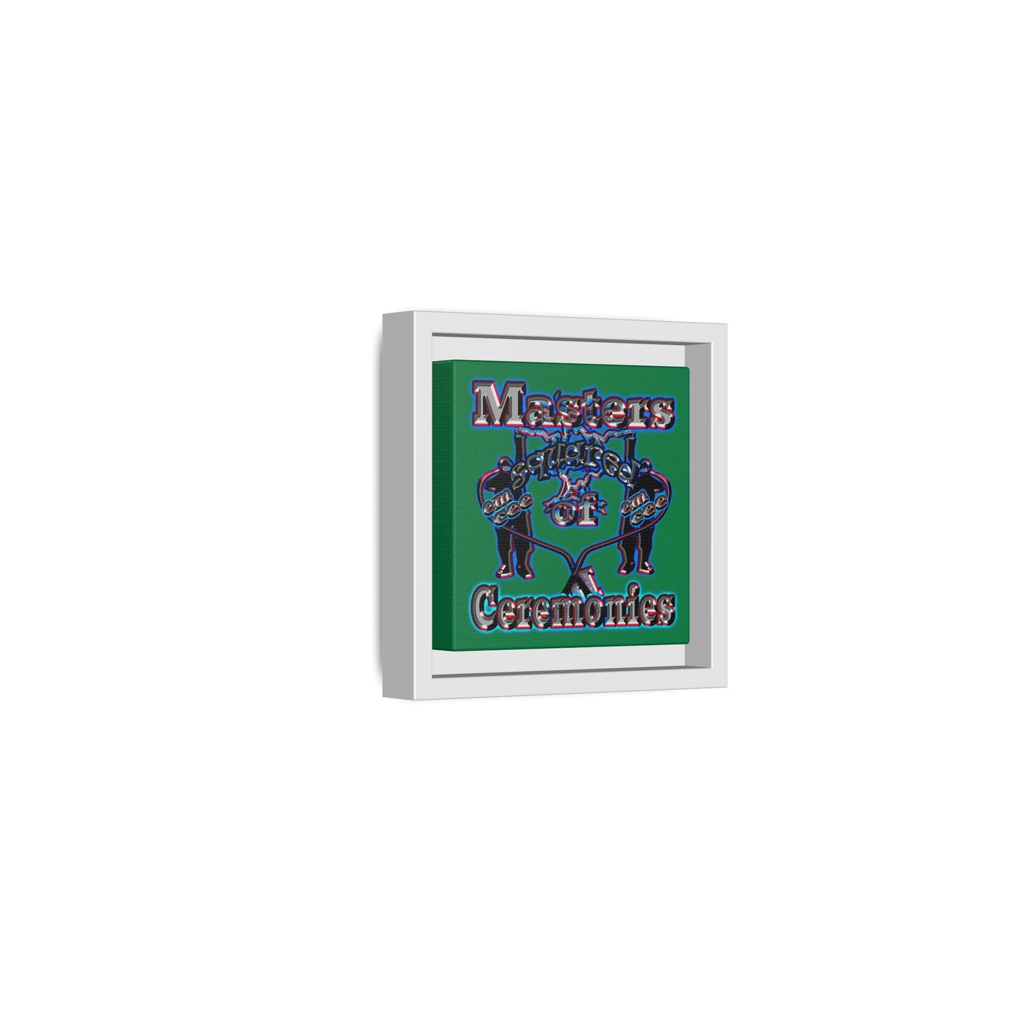 em cee squared - framed canvas art (dark green)