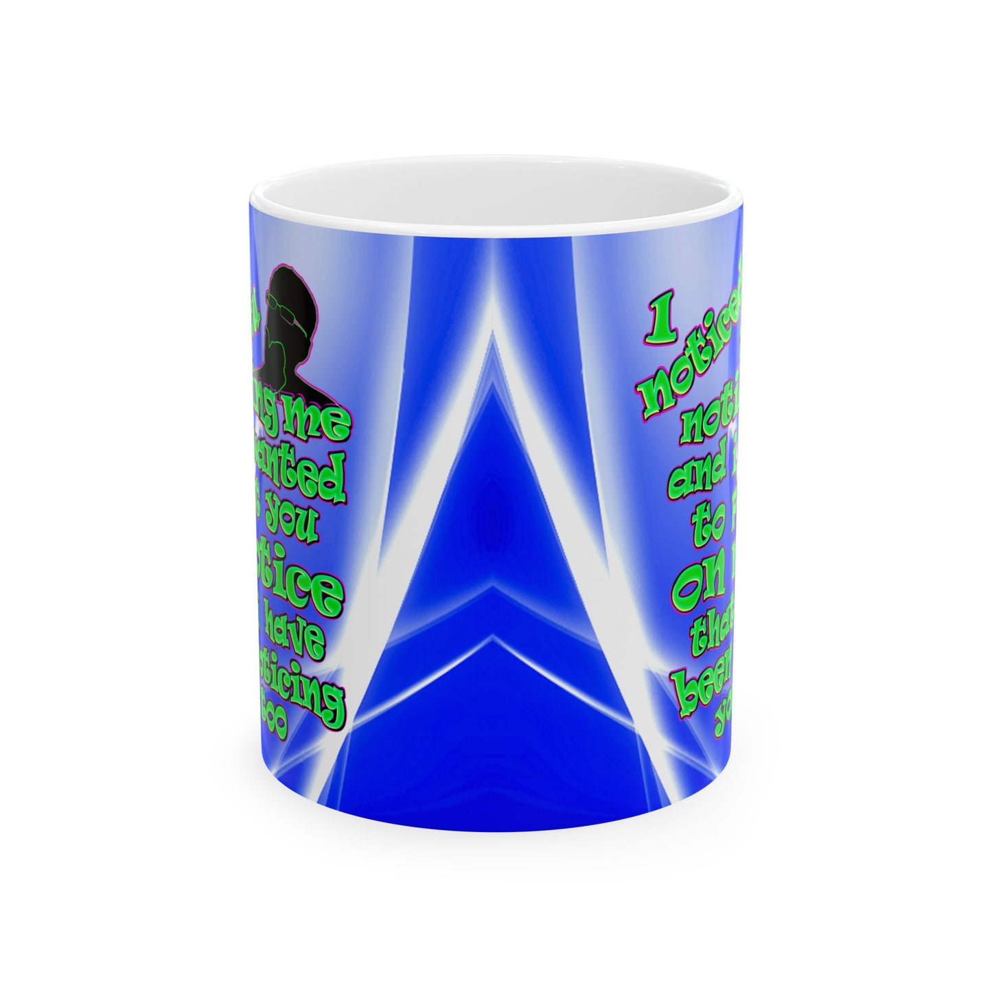 noticed you noticing - White Mug (blue-white wave)