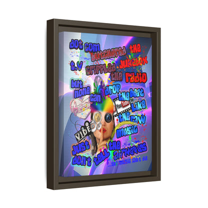 drop the beat - framed canvas art (grey-pink wave)