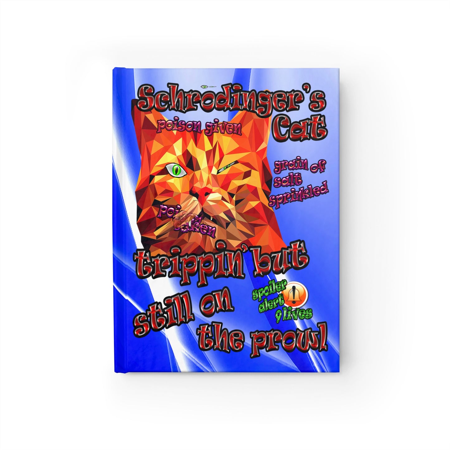schrodinger's cat - journal-lined (blue-white wave)