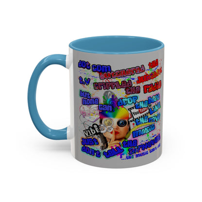 drop the beat - Accent Mug (light grey)
