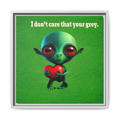 I don't care that your grey - framed canvas art (green turf)