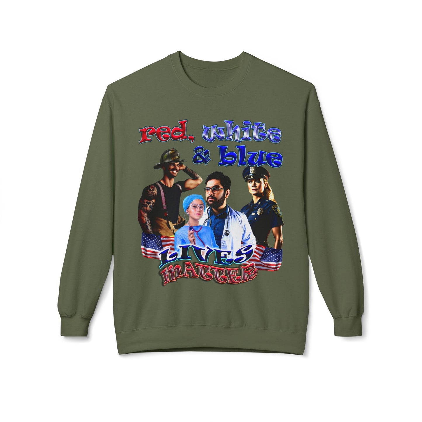 rw&b lives matter - Unisex Midweight Softstyle Fleece Crewneck Sweatshirt