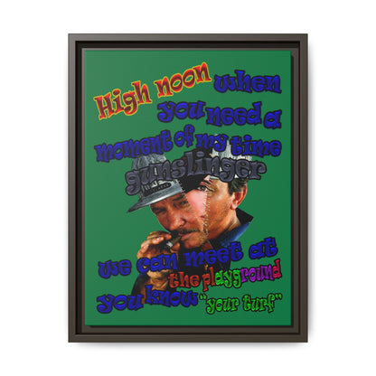high noon - framed canvas art (dark green)