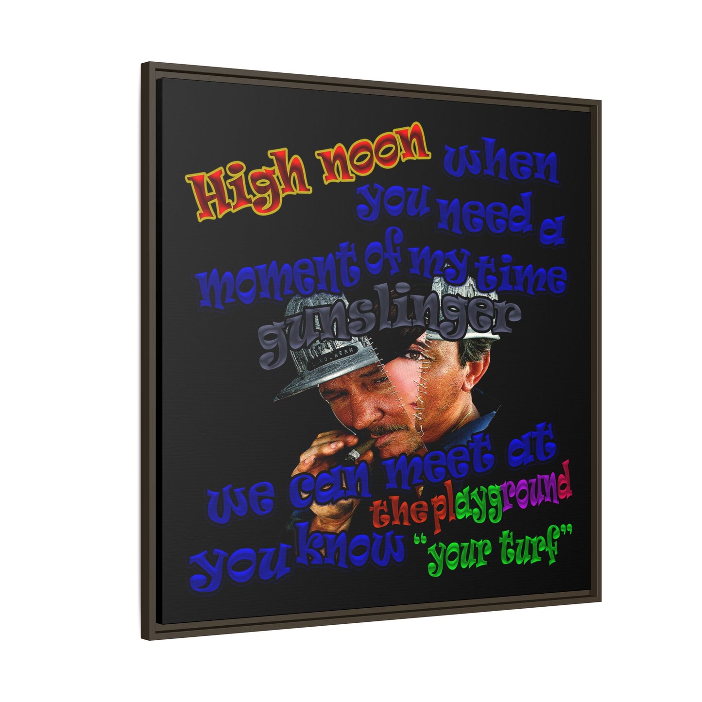 high noon - framed canvas art (black)