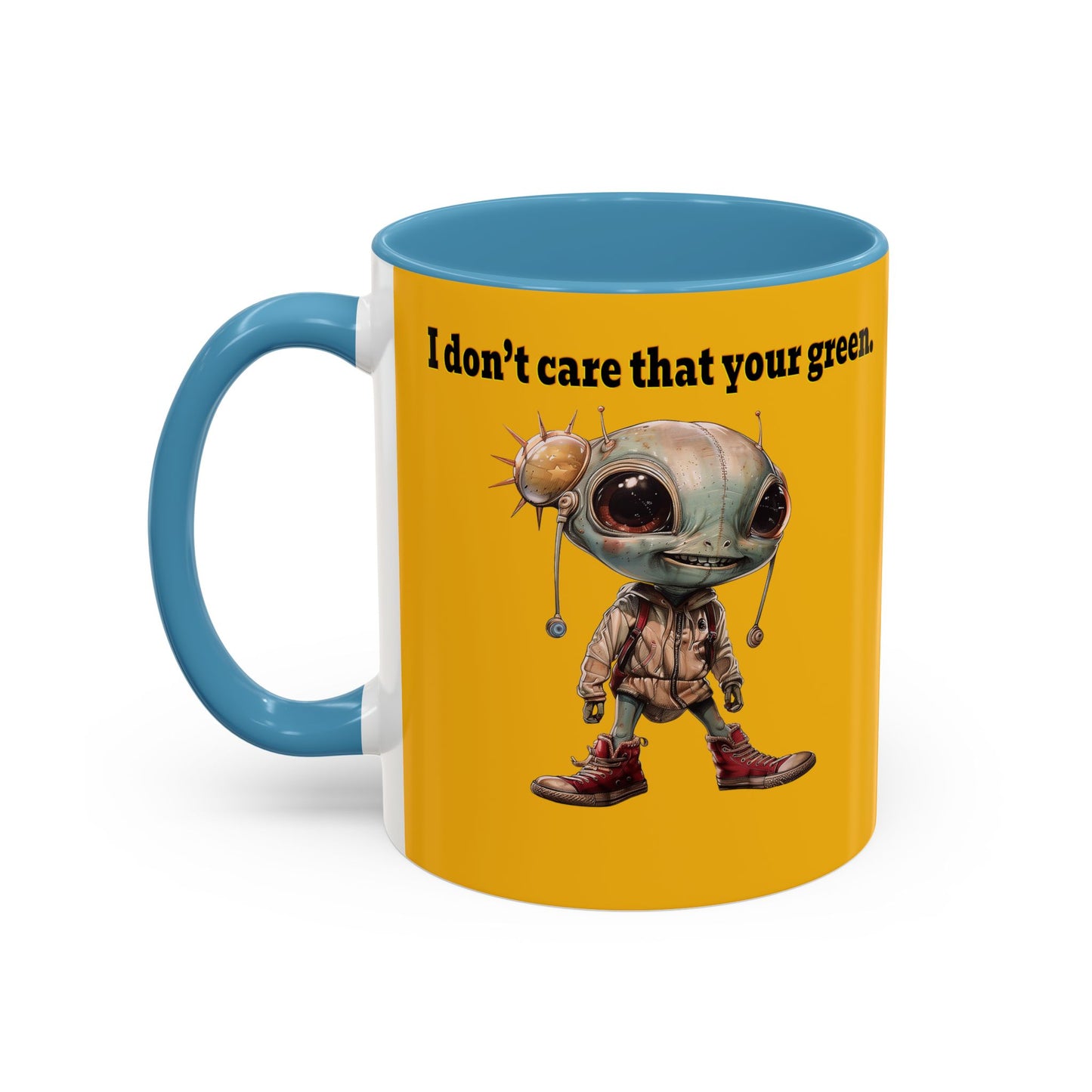 I don't care that your grey - Accent Mug (yellow)