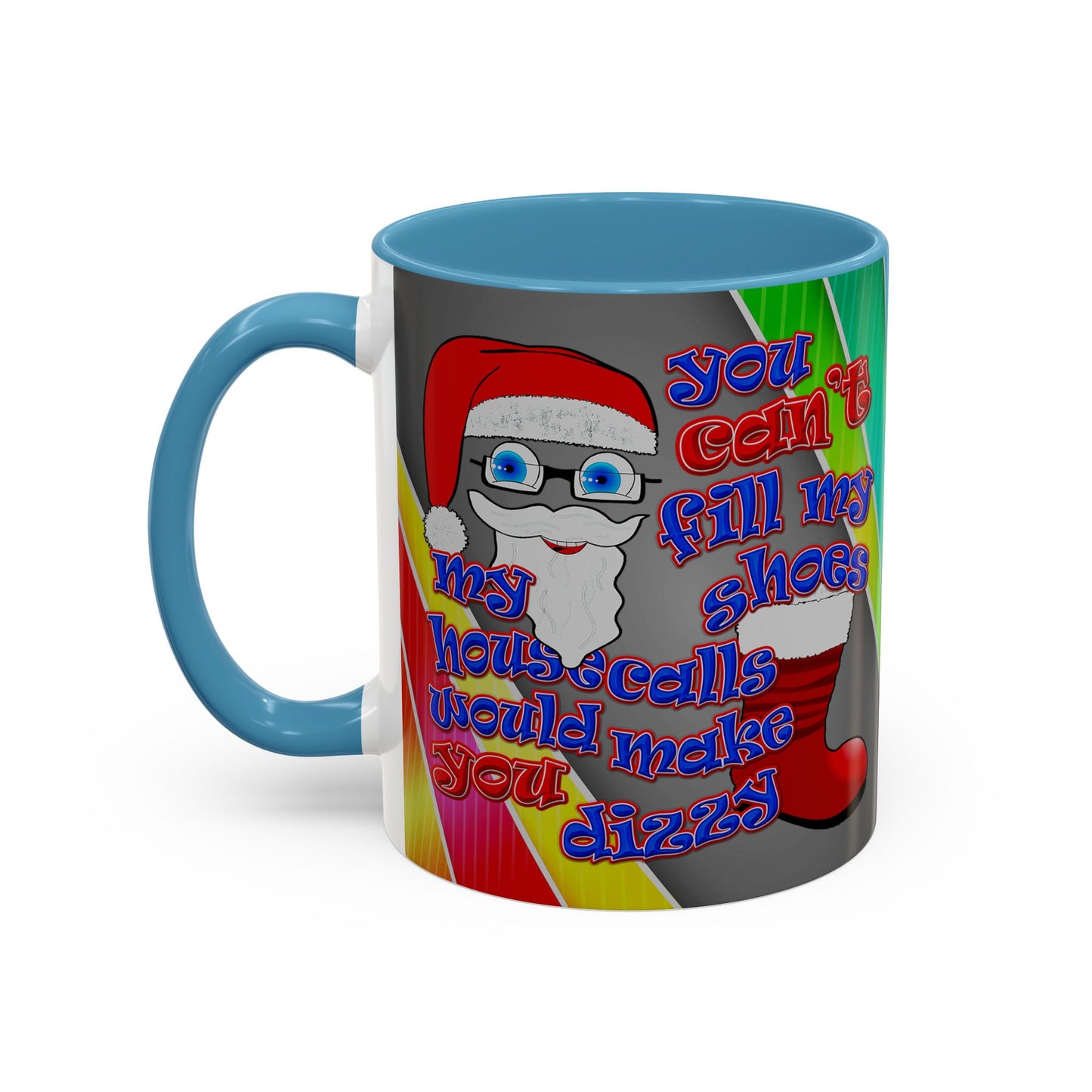 santa's shoes - Accent Mug (rainbow split)