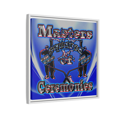 em cee squared - framed canvas art (blue-white wave)