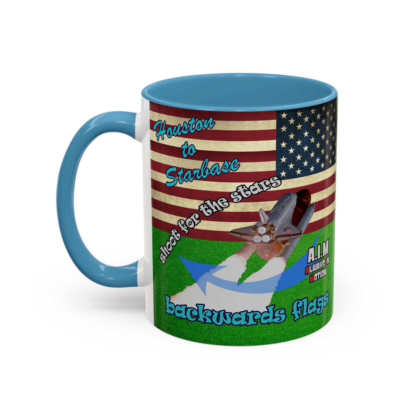 shoot for the stars - Accent Mug (green turf)