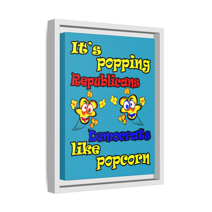 popping like popcorn - framed canvas art (turquoise)
