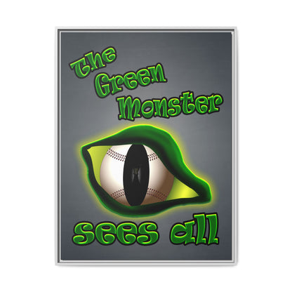 green monster - framed canvas art (grey-light grey)