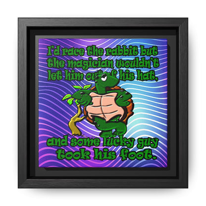 turtle race - framed canvas art (purple wave)