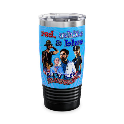 rw&b lives matter - Ringneck Tumbler, 20oz (light blue-purple wave)