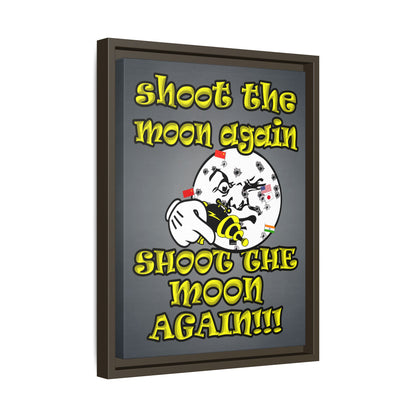 shoot the moon again - framed canvas art (grey-light grey)