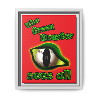 green monster - framed canvas art (red)