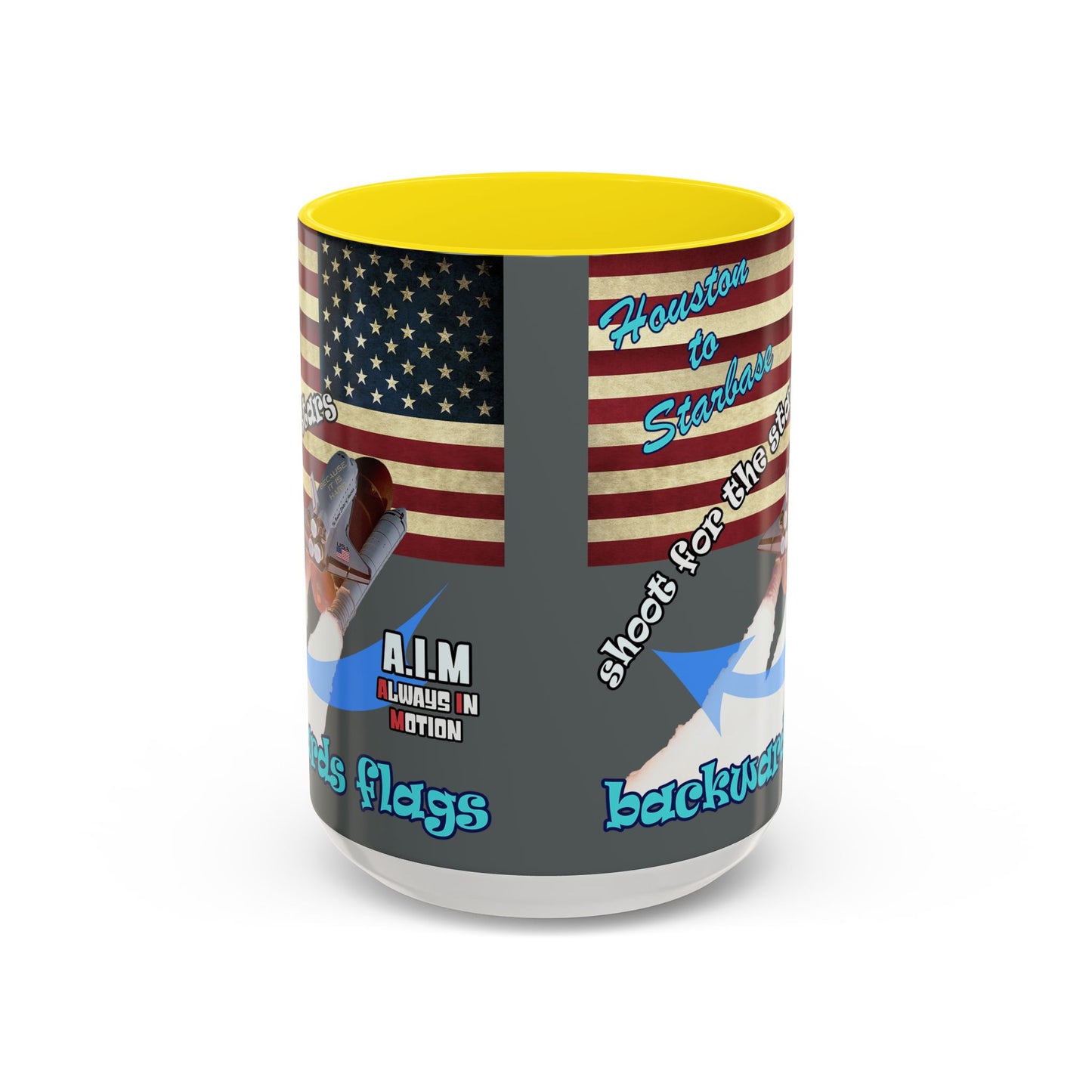 shoot for the stars - Accent Mug (dark grey)