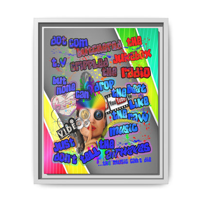 drop the beat - framed canvas art (rainbow split)