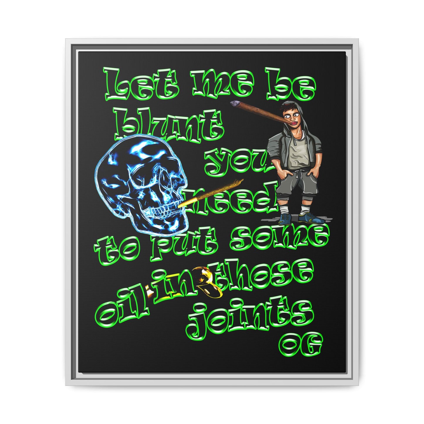 og - framed canvas art (black)