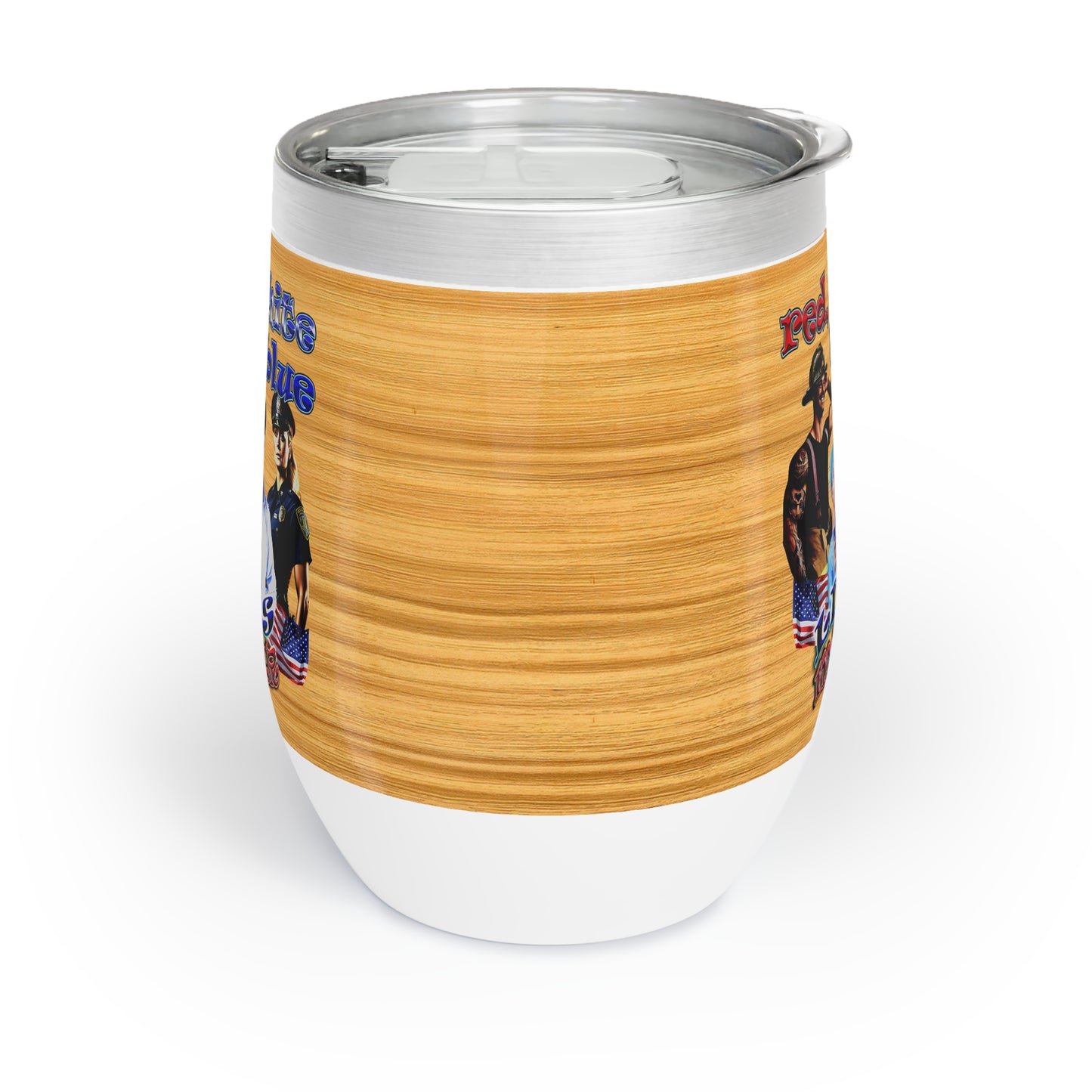 rw&b lives matter - Chill Wine Tumbler (butterscotch wood finish)