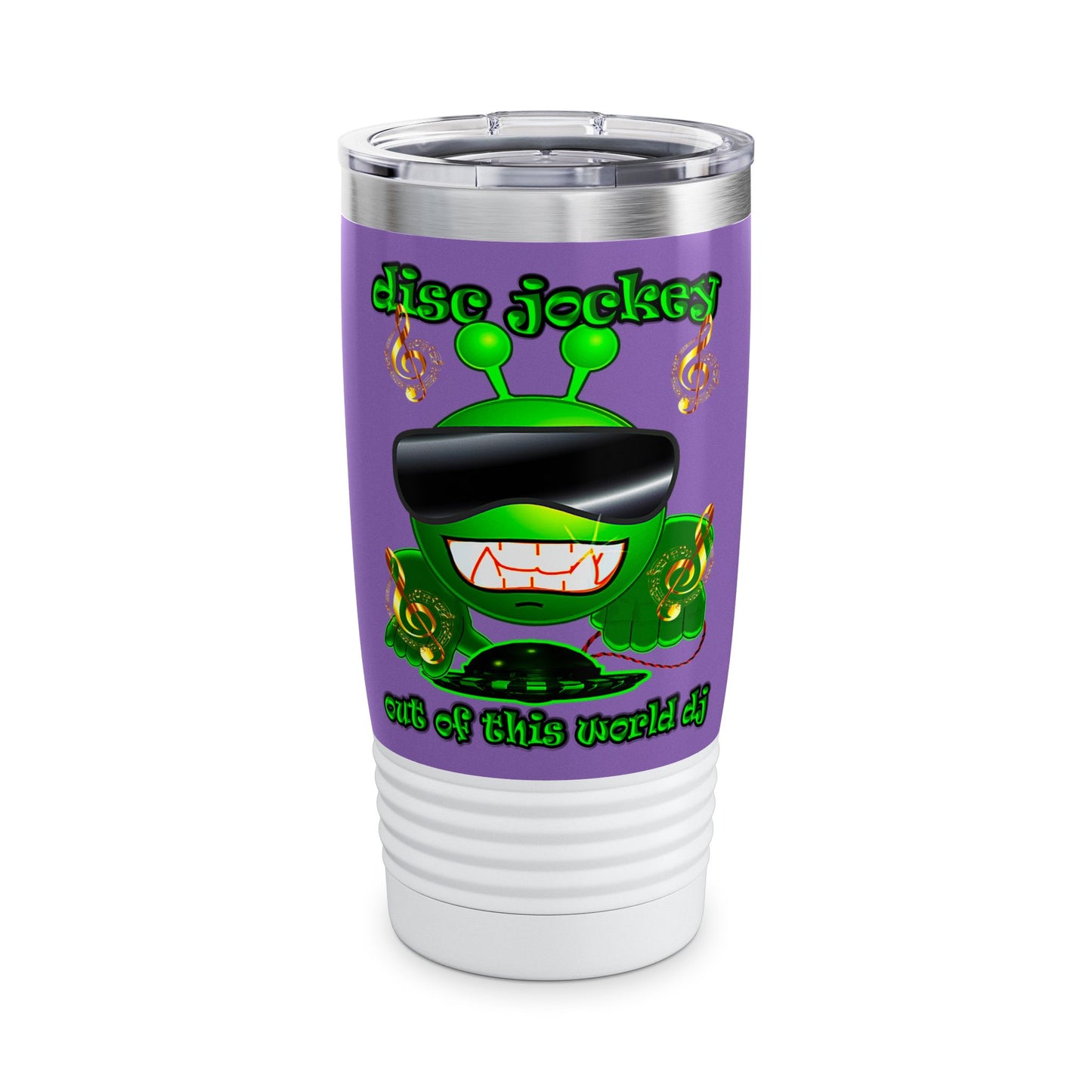 disc jockey - Ringneck Tumbler, 20oz (light purple)