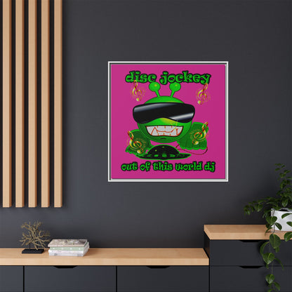disc jockey - framed canvas art (pink)