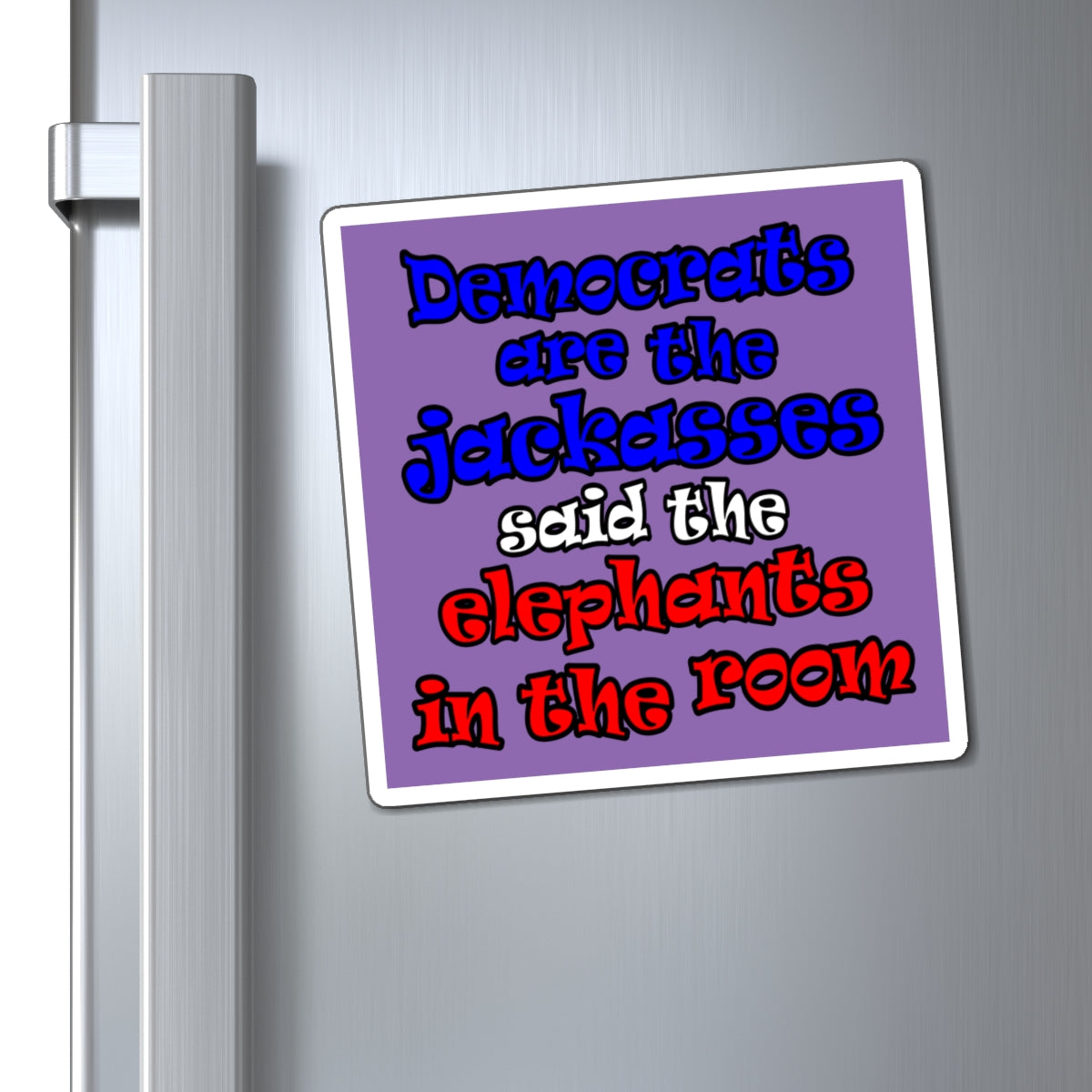 donkeys and elephants - Magnets - (light purple)
