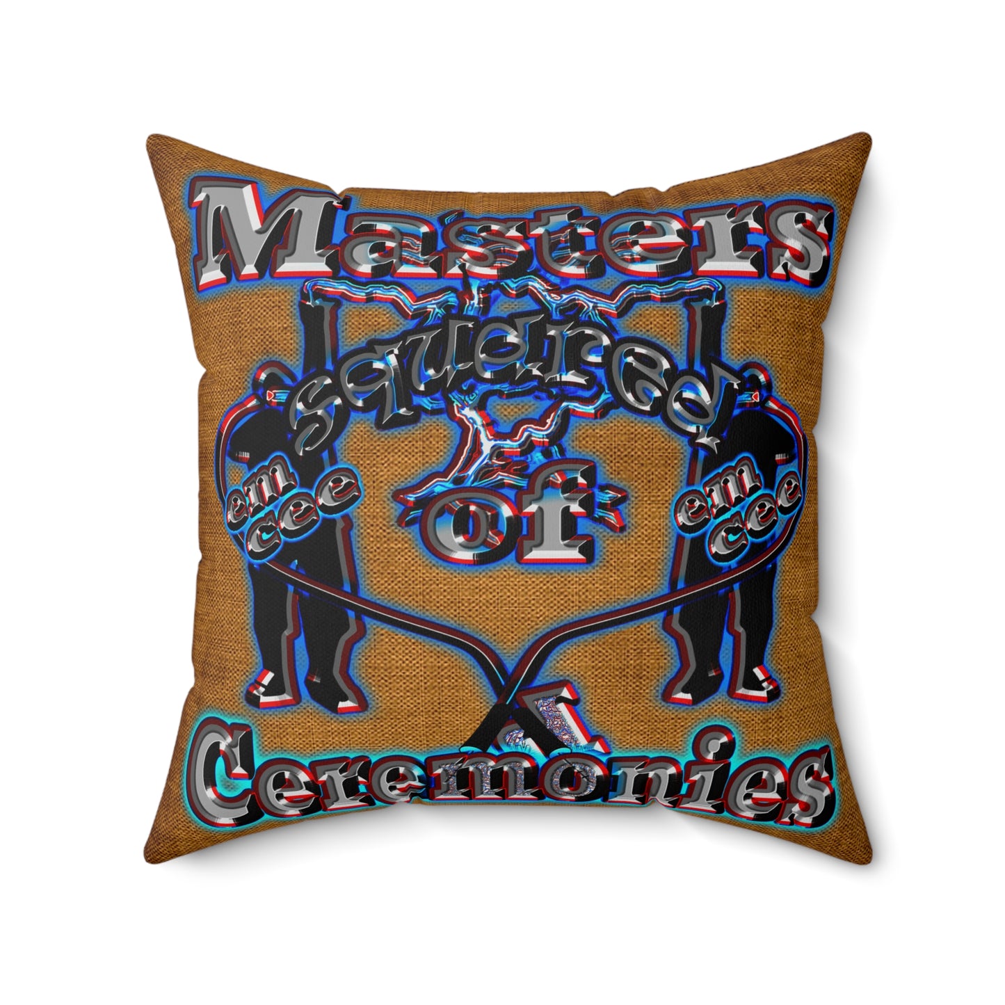 em cee squared - Spun Polyester Square Pillow - (dichromatic brown papyrus)
