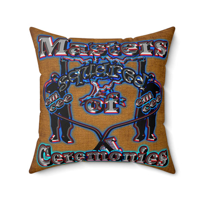 em cee squared - Spun Polyester Square Pillow - (dichromatic brown papyrus)