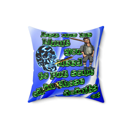 og - Spun Polyester Square Pillow - (blue-white wave)