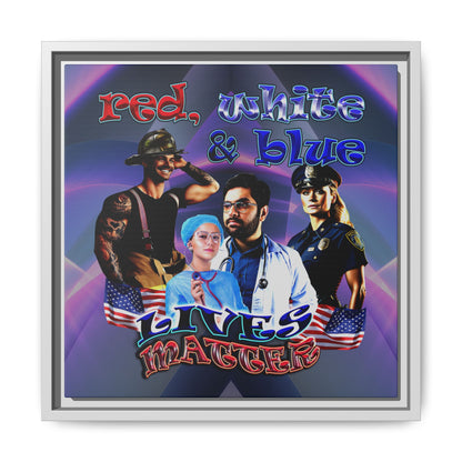 rw&b lives matter - framed canvas art (grey-pink wave)