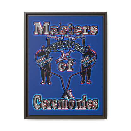 em cee squared - framed canvas art (dark blue)