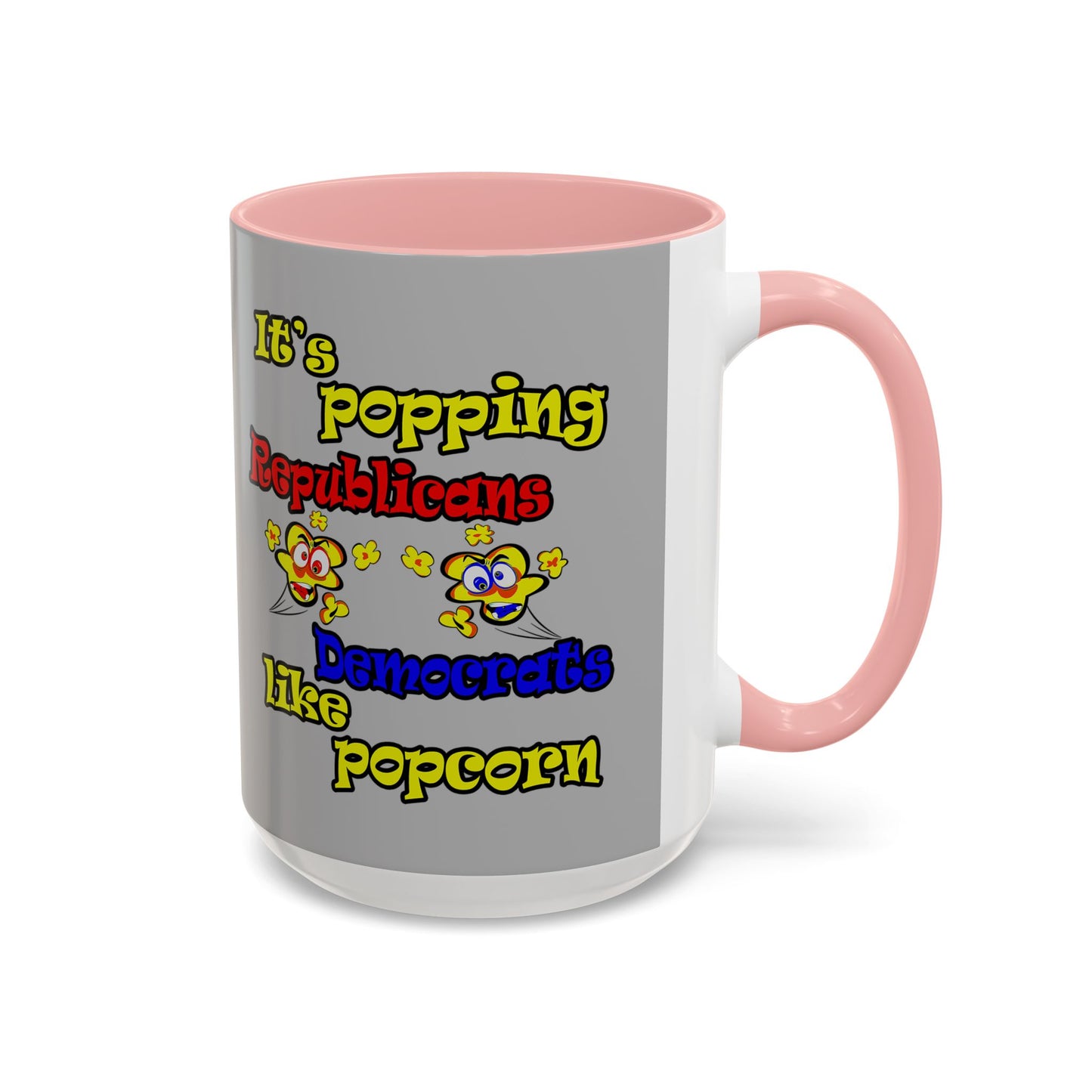 popping like popcorn - Accent Mug (light grey)