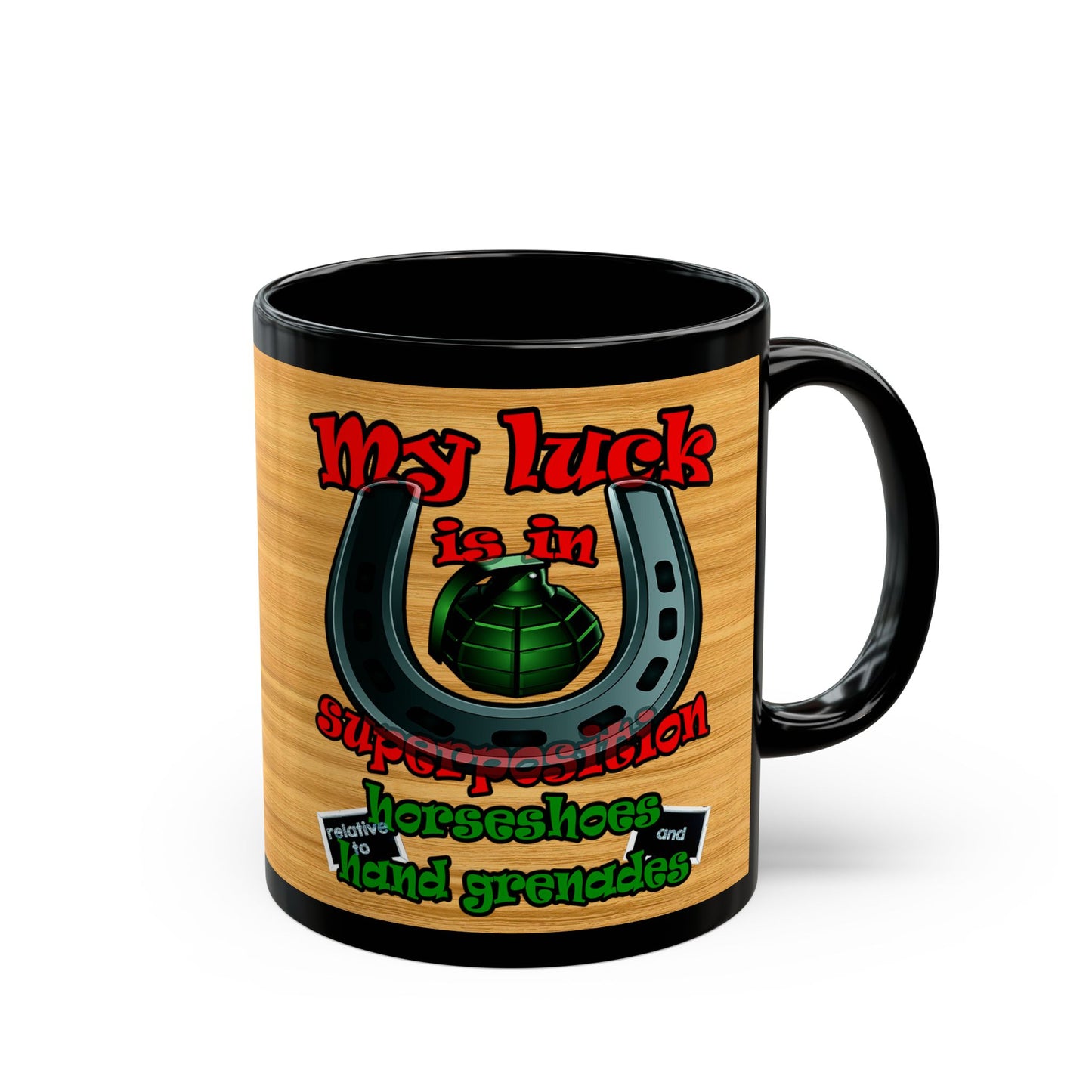 my luck - Black Mug (butterscotch wood finish)