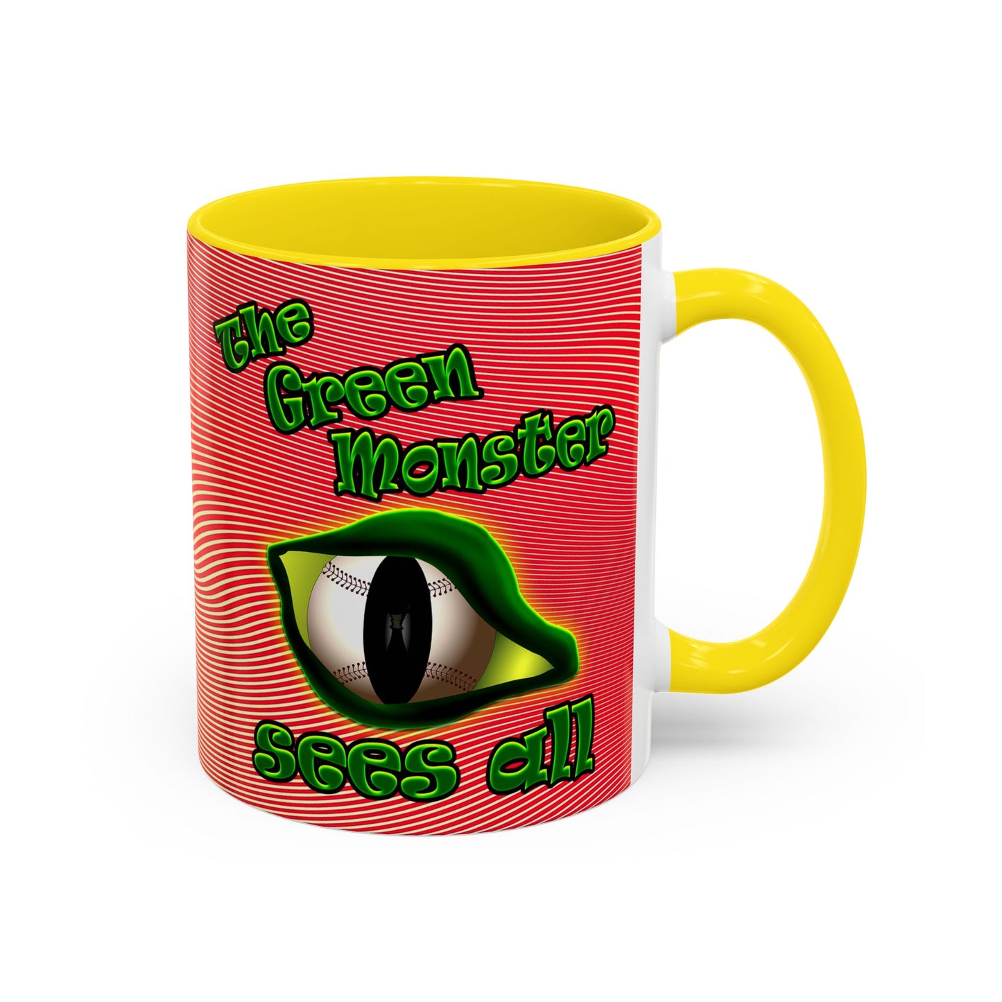 green monster - Accent Mug (yellow-orange wave)