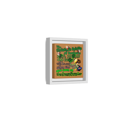 christmas spirits of boston - framed canvas art (light brown)