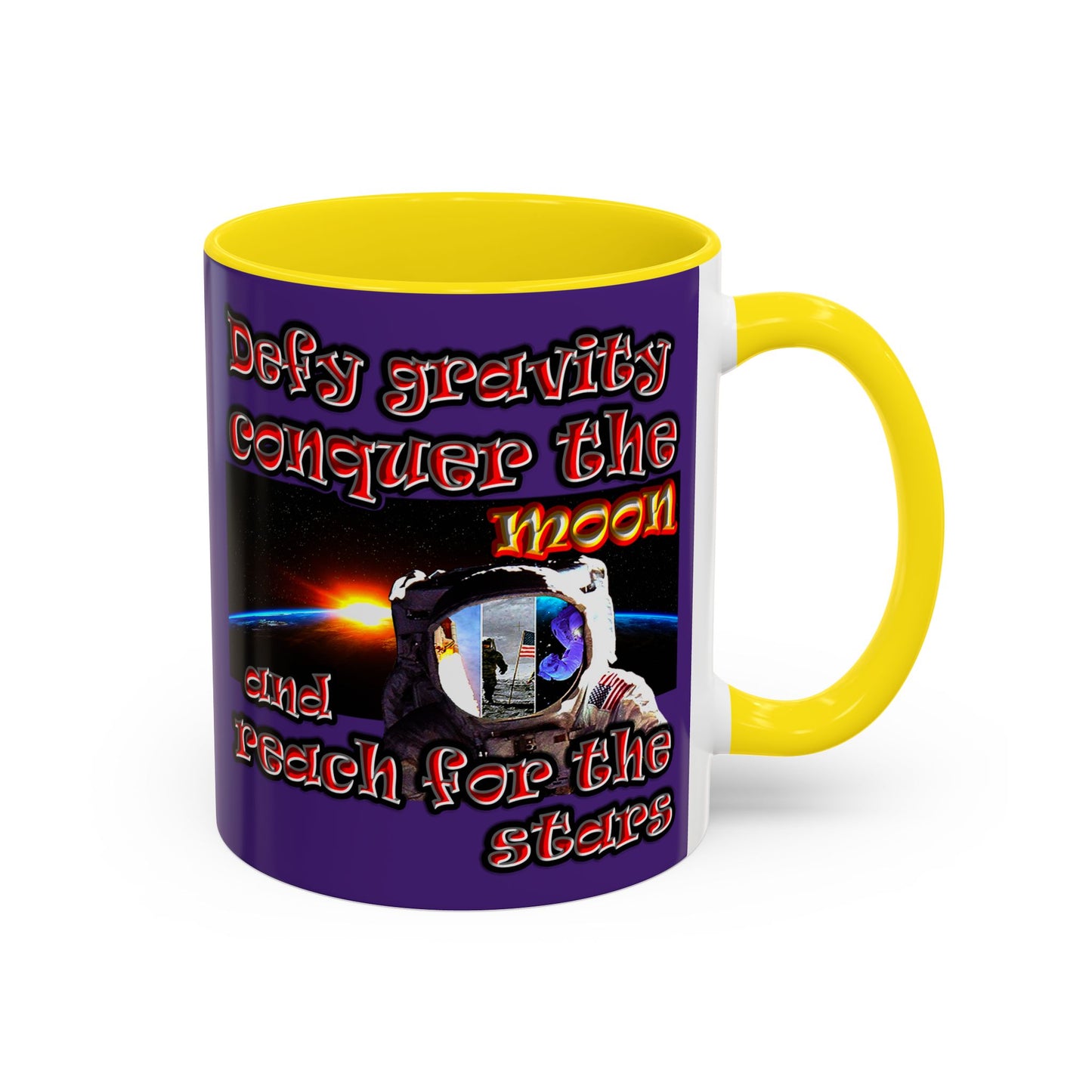 defy conquer reach - Accent Mug (purple)