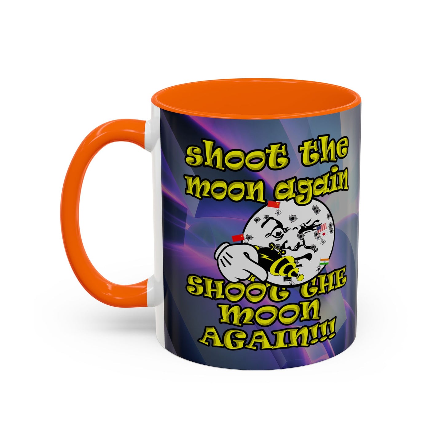 shoot the moon again - Accent Mug (grey-pink wave)