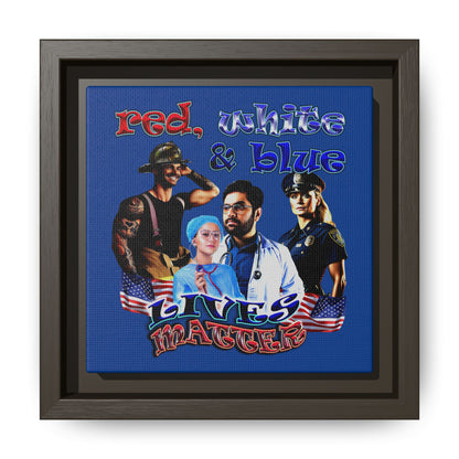 rw&b lives matter - framed canvas art (dark blue)