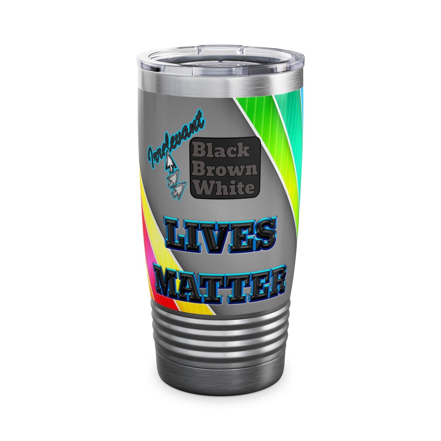 irrelevant - Ringneck Tumbler, 20oz (rainbow split)