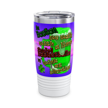 celtics logo - Ringneck Tumbler, 20oz (purple-pink wave)